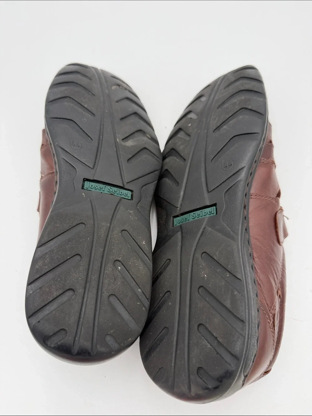 Josef Seibel Men  Dark Brown Leather Slip-On Fisherman 44 Loafers vintage retro